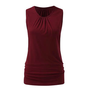 T-shirt d'été de maternité pour femmes de grande taille débardeur à manches courtes tissé décontracté pour chemisier de liquidation de grossesse - Product Image 2