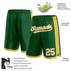 Pantalones cortos de baloncesto cosidos con números de nombre de equipo personalizados con número personalizado en cualquier pierna pantalones cortos de baloncesto para hombres - Product Image 5