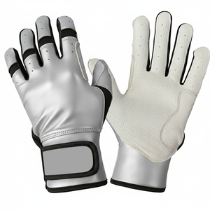 Guantes de Bateo de Béisbol Diseño Personalizado Cuero Vacuno Ajuste Cómodo Cierre de Velcro Ambidiestro para Jugadores de Todas las Edades - Product Image 2