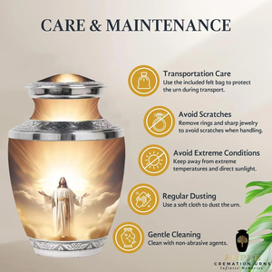 Urne de crémation en aluminium fabriquée à la main Urnes de crémation dorées avec revêtement Meena Design élégant, durable et étanche - Product Image 5