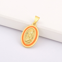 QIKU Jewelry Wholesale Copper18 k Plaqué Or Pendentif Religieux Charme pour Femme-Design Catholique Exquis