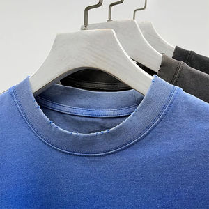 T-shirt Homme Oversize en Coton Lourd 100% Délavé à l'Acide, Effet Vieilli, 320 GSM, Impression Sérigraphique de Logo Personnalisé de Haute Qualité - Product Image 2