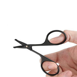 Vente chaude 3.75 \ "noir petit nez ciseaux à cheveux pointe arrondie oreille cheveux ciseaux avec lames de sécurité incurvées en acier inoxydable - Product Image 2