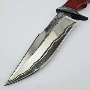 Manche en bois en acier damas Full Tang Couteaux Bowie d'extérieur de qualité supérieure Couteau Bowie de chasse - Product Image 3