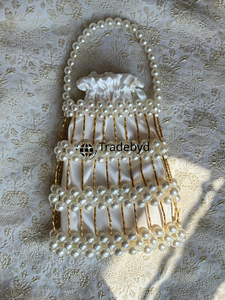 Bolso de mano de perlas para mujer, regalo perfecto para bodas, aniversarios y ocasiones especiales, hecho a mano por Tradebyd - Product Image 4