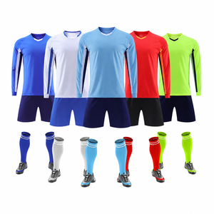 Ensemble de maillots de football à manches longues personnalisés, shorts, uniforme de football pour hommes et enfants, vêtements d'équipe, vêtements de sport respirants, polyester - Product Image 6