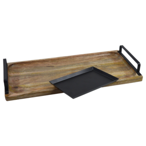 Plateau de service en bois idéal pour la maison Hôtel et restaurant Décor de table Plateau de service alimentaire Design Plateau de service coloré - Product Image 5