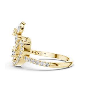 Bague Fleur en Diamant de Laboratoire 0,547 CT pour Femme, Clarté VVS-VS EF, Or 18KT, 14KT, 10KT et Argent 925, Or Rose, Or Jaune, Or Blanc - Product Image 6