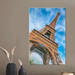 Tableau imprimé sur toile : Art mural en verre de la Tour Eiffel - Impression de paysage de Paris, encadré style galerie - Product Image 1