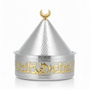 Casserole isotherme en acier inoxydable durable au design minimaliste, avec couvercle et intérieur poli, pour la décoration de la maison et des hôtels - Product Image 1