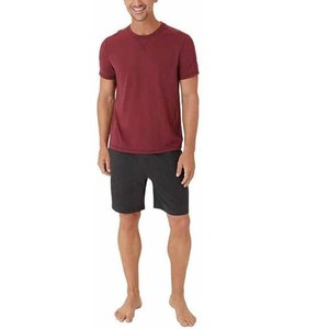 Conjuntos de ropa personalizados OEM para hombre, camisetas térmicas de talla grande con cuello redondo y pantalones cortos de cintura alta, chándales de verano - Product Image 1