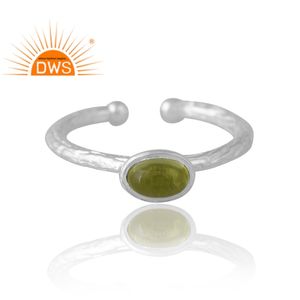 แหวนพลอยเพอริโดธรรมชาติสีเงิน925ดีไซน์เป็นเอกลักษณ์สำหรับผู้หญิงเครื่องประดับที่ออกแบบได้เองเป็นของขวัญสำหรับผู้หญิงสำหรับผู้หญิง - Product Image 3