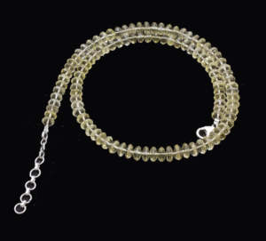 Collier de perles de pierres précieuses en quartz citron naturel lisse, forme soucoupe, fermoir en acier inoxydable, mariage, haute qualité, excellent, Gigli Rigli Gems - Product Image 5