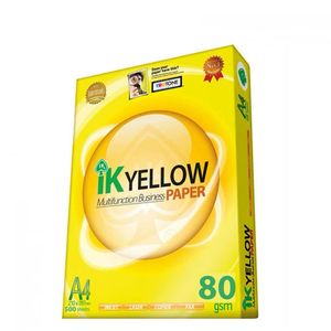 Papier de copie A4 jaune IK de qualité supérieure fabriqué à partir de pâte de bois naturelle 100% disponible en vrac pour les besoins d'impression - Product Image 2