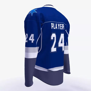Maillot de Hockey sur glace sublimé de haute qualité Logo d'équipe personnalisé rayures matériel sergé 100% Polyester respirant antibactérien rapide - Product Image 3