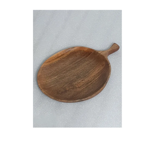 Assiette à feuilles de bois créative Plateau rond en bois Vaisselle et taille personnalisée Prix bon marché Offre Spéciale - Product Image 6