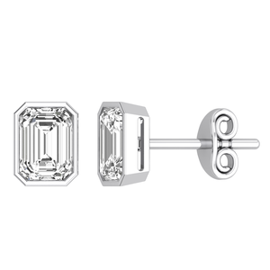 ต่างหูเพชรทรงเรเดียนท์คัต คุณภาพเยี่ยม ทองคำแท้ 9K สีเหลืองขาว เพชรเลี้ยงในห้องปฏิบัติการ ดีไซน์หรูหรา สำหรับผู้หญิง ผู้ส่งออกจากอินเดีย พร้อมใบรับรอง IGI - Product Image 2