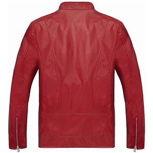 Chaqueta de cuero informal para hombre de calidad Premium 100% Original tamaño XS personalizable alta moda patrón sólido cierre de cremallera Top caliente - Product Image 6