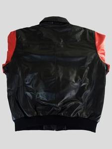 Ensemble de survêtement en cuir véritable pour homme, rouge et noir, survêtement de jogging, streetwear, vêtements de sport, haute qualité, personnalisé - Product Image 2