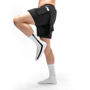 Pantalones Cortos Deportivos de Punto Premium para Hombre con Cordón Ajustable - Negro - Product Image 5