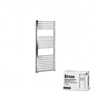 Radiateur chromé Ercos Opera 600 x 680 mm, porte-serviettes élégant - Product Image 2