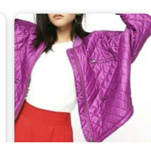 Giacca trapuntata da donna Free People Mixed Signals viola taglia XL, leggera, stile college con logo personalizzato per l'autunno - Product Image 3