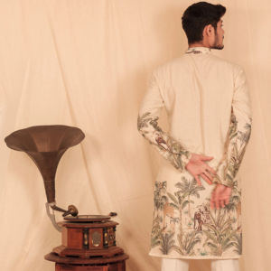 DISEÑADOR DIGITAL FOREST PURE KURTA Jari work kurta - Product Image 3