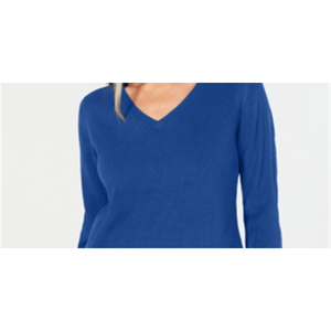 Maglione Casual da Donna Karen Scott con Scollo a V, Traspirante in Ciniglia, con Applicazioni, Blu, Taglie dalla XS alla X-Large, per le Stagioni Autunno-Inverno - Product Image 2
