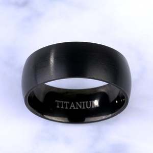 Jeulia <b>Black</b> <b>Titanium</b> Steel Men's Wedding Band <b>Ring</b> - Product Image 6