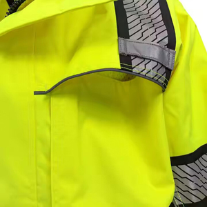 High Visibility Reflective Safety <b>Winter</b> <b>Workwear</b> Canvas Breathable Men's Adjustable Jacket - Product Image 5