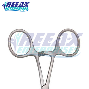 REEAX ENTERPRISES Pinces chirurgicales en acier inoxydable de 4 pouces Impression de logo personnalisé Bonne vente Instruments chirurgicaux à base droite - Product Image 5