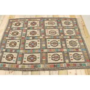 Tapis de 4,2 x 5,7 pieds, tapis vintage décoratif, tapis floral marron - Product Image 2