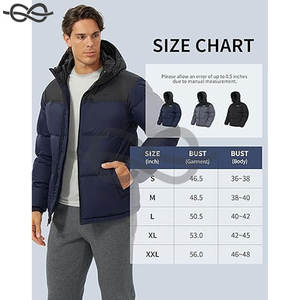 Chaqueta Acolchada para Hombre, Abrigo Acolchado de Invierno con Cuello Alto Impermeable y Capucha, Ropa Exterior Ligera y Cálida - Product Image 6