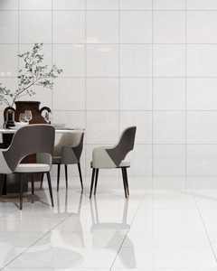 Azulejo de Porcelana Brillante Plateado de Lujo, 600x600 mm, Aspecto de Mármol Gris Premium, Alta Calidad para Paredes y Pisos de Cocina - Product Image 3