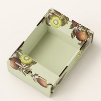 Op maat bedrukte kiwi fruit papieren cadeaudoos met handvat, dubbele opening, kartonnen verpakking voor retail en e-commerce
