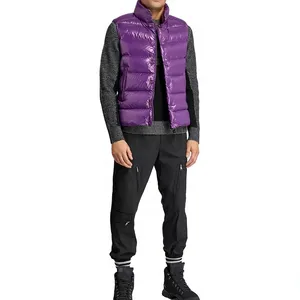 Chaleco sin mangas azul marino para hombre, con capucha y cuello alto, de poliéster/nailon, modelo 2026, informal, personalizado, VI-GILETS-0089 - Product Image 2