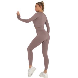 One Piece Front Zip Romper Yoga Set Ropa Romper Mujer Active Wear Set - Product Image 6
