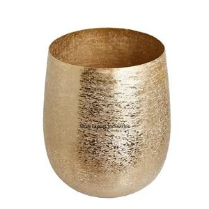 Florero redondo con textura de Metal de la mejor oferta, chapado en oro para boda o decoración de Mesa para el hogar/Oficina - Product Image 2