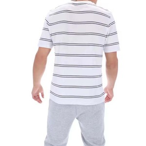 Venta al por mayor 2025 Ropa de hombre Camisetas Diseño a rayas Nueva moda Ropa de calle Camiseta transpirable de algodón de manga corta para hombres - Product Image 4