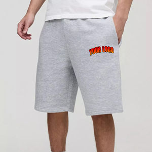 Pantalones Cortos de Verano para Hombre, 100% Algodón, Casuales, Lisos, Teñidos, de Color Sólido, Transpirables, de Secado Rápido, Cintura Elástica, Logotipo Personalizado Estampado, para Exteriores - Product Image 1