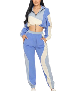 Conjuntos de chándal cortavientos informal sólido con capucha de alta calidad para mujer con diseño personalizado transpirable 100% algodón polar - Product Image 1