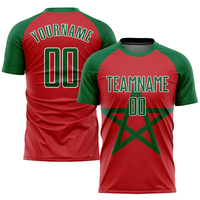 Conjuntos de camisetas de fútbol de Color rojo y verde, sublimación, tela de poliéster de alta calidad, kit de uniformes de fútbol de tendencia superior