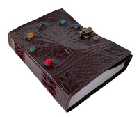 Carnet de notes en cuir marron Seven Stone Tree Life, papier kraft, logo personnalisé vintage, cadeau, carnet de voyage, carnet de croquis, planificateur