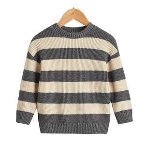 Suéteres de Punto con Cuello Redondo y Sensación de Cachemira para Niños, Suéter de Algodón de Lujo OEM, Ecológico, Transpirable, Cálido y Suave para Invierno, con Bolsillo Delantero - Product Image 5