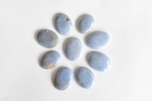 Wholesale Angelite <b>Real</b> <b>Crystal</b> Worry Stones Natural Polished Carved Bonded Decoration Thumb stone - Product Image 3