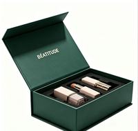 Boîte cadeau rigide en carton biodégradable blanc de luxe avec logo personnalisé, fermeture magnétique, matériaux recyclés, mousse EVA, soin de la peau, sérum