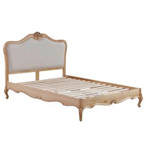 Cama Moderna con Cabecera Tapizada, Hecha de Madera de Caoba Sólida, con Altura Ajustable y Almacenamiento, para Uso en Interiores - Product Image 3