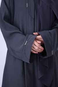 Daisy Embroidery Linen Texture Open Ball <b>Gown</b> Abaya Modest Dubai <b>Women</b> Muslim Dress Breathable Shinny Batwing Islamic Clothing - Product Image 3