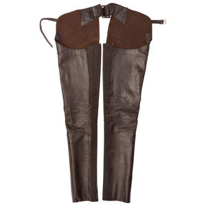 Chaps d'équitation en cuir véritable souple de qualité supérieure, style western, moto, confortables, couleur personnalisable, logo, pour hommes - Product Image 2