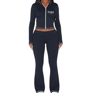 Vêtements de sport d'hiver pour femmes en nylon et élasthanne, marque privée, logo personnalisé, couleurs et MOQ 2 pièces, extensible dans les quatre sens, vêtements de rue, vêtements de sport - Product Image 2
